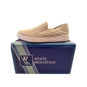 White Mountain Courage Knit Sneaker Size 8.5 NWB Taupe Beige $69